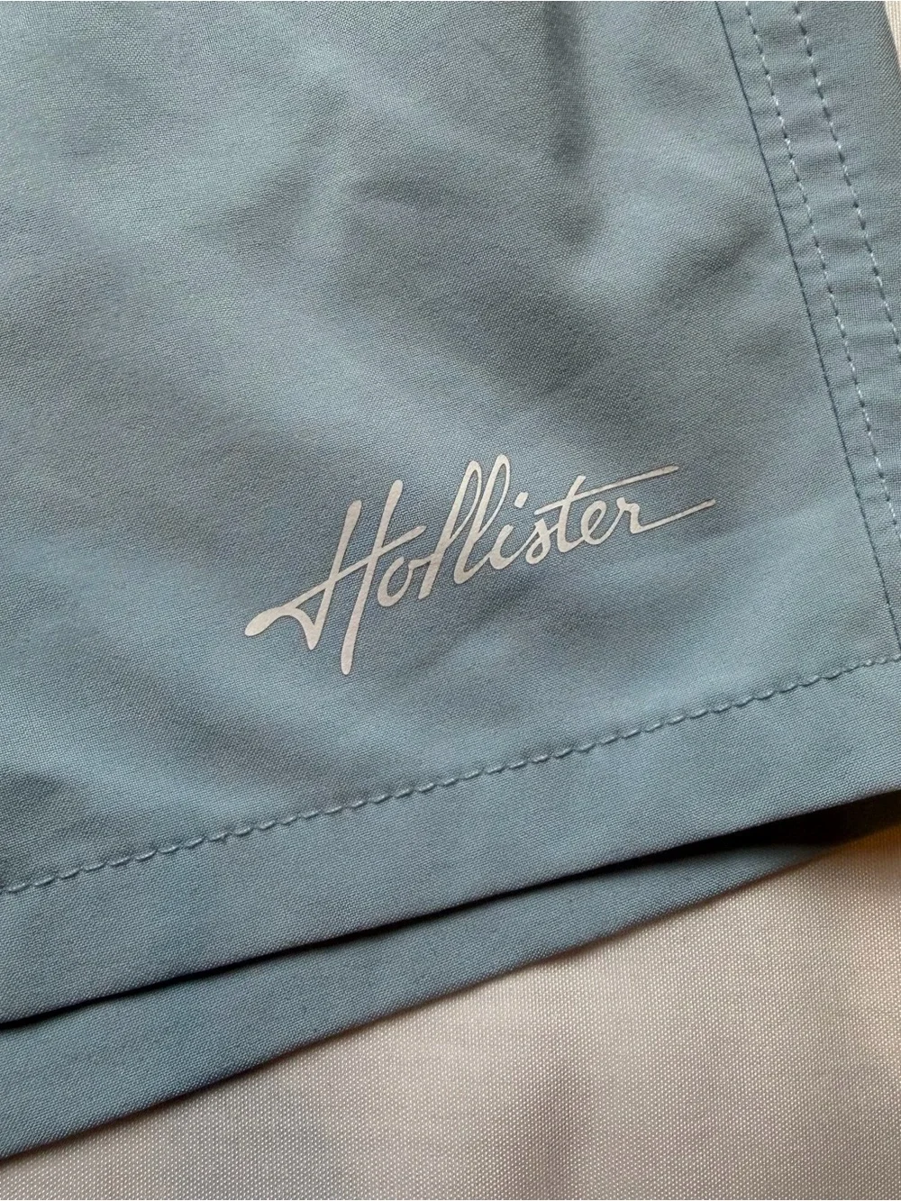 Hollister Light Blue Swim Shorts with White Mesh Lining